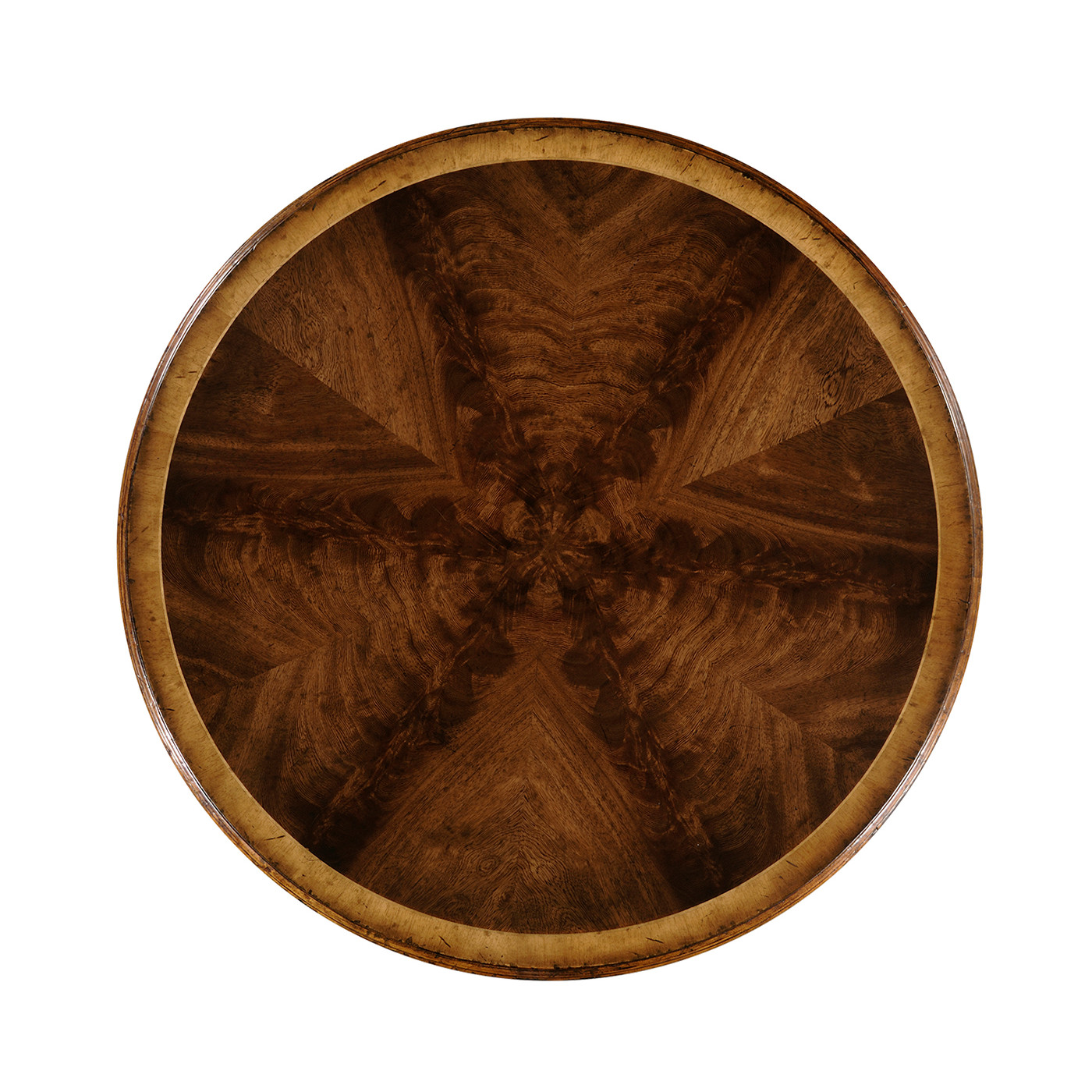 Mahogany Three Legged Round Side Table Scallop Shells