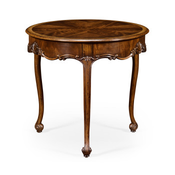 Mahogany Three Legged Round Side Table Scallop Shells