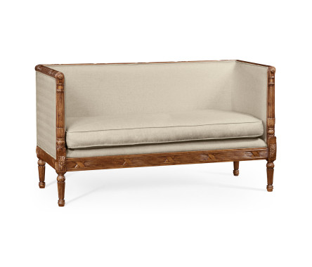 Regency Style Walnut Upholstered Settee