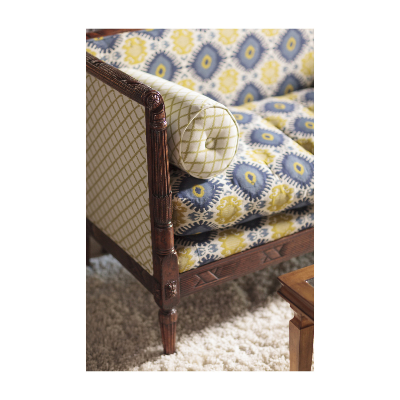 Regency Style Walnut Upholstered Settee