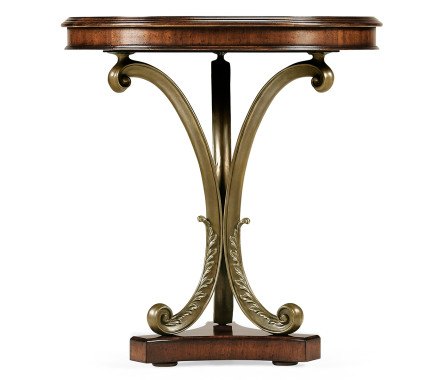 Mahogany & Brass Round Side Table