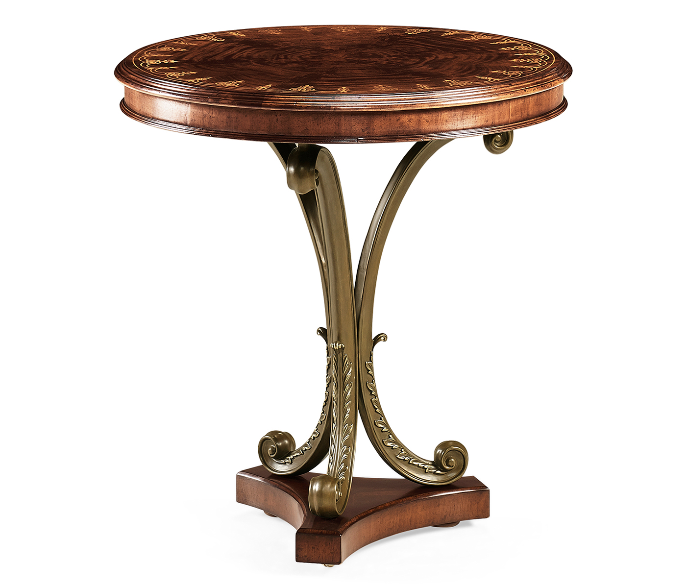 Mahogany & Brass Round Side Table