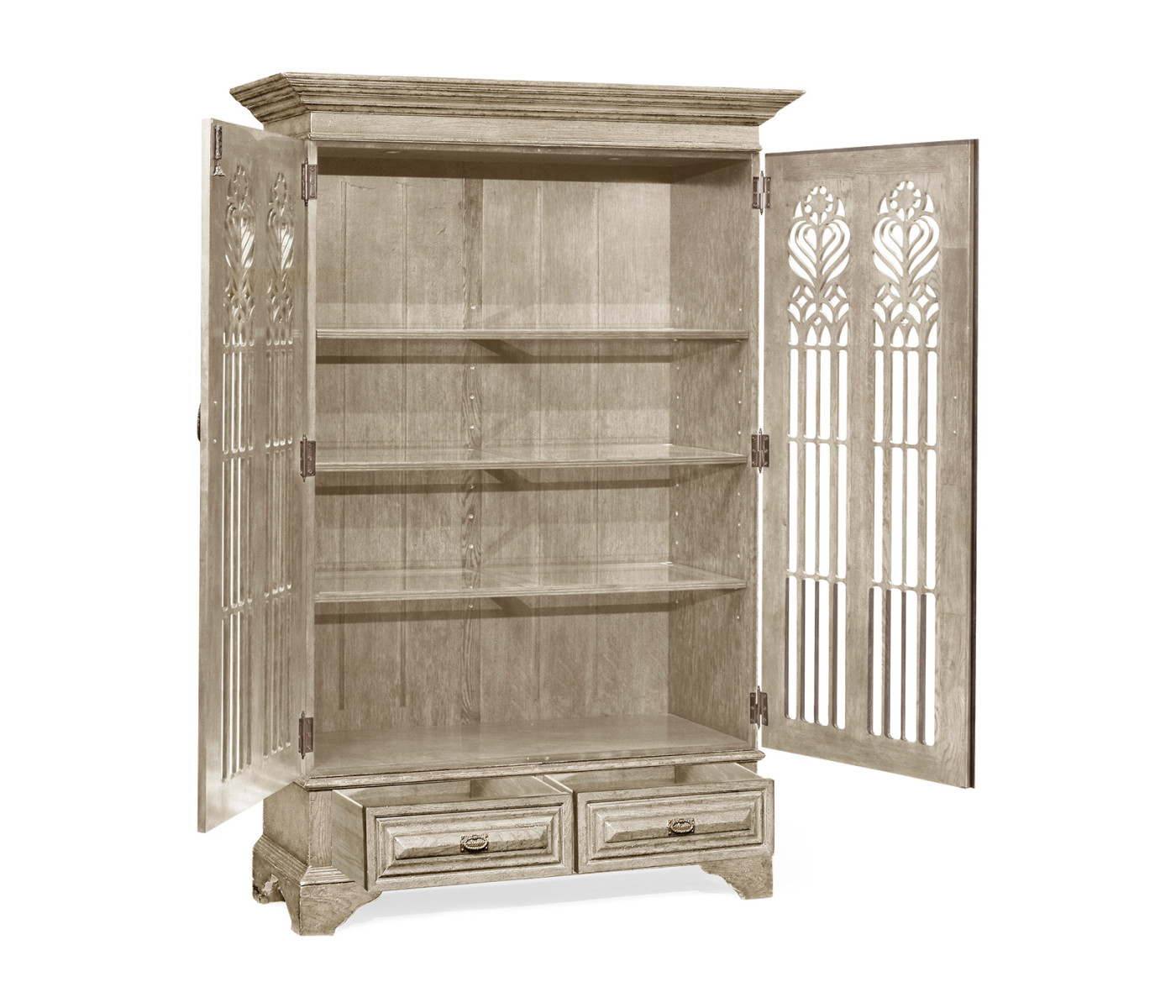 Gothic Grey Oak Display Cabinet