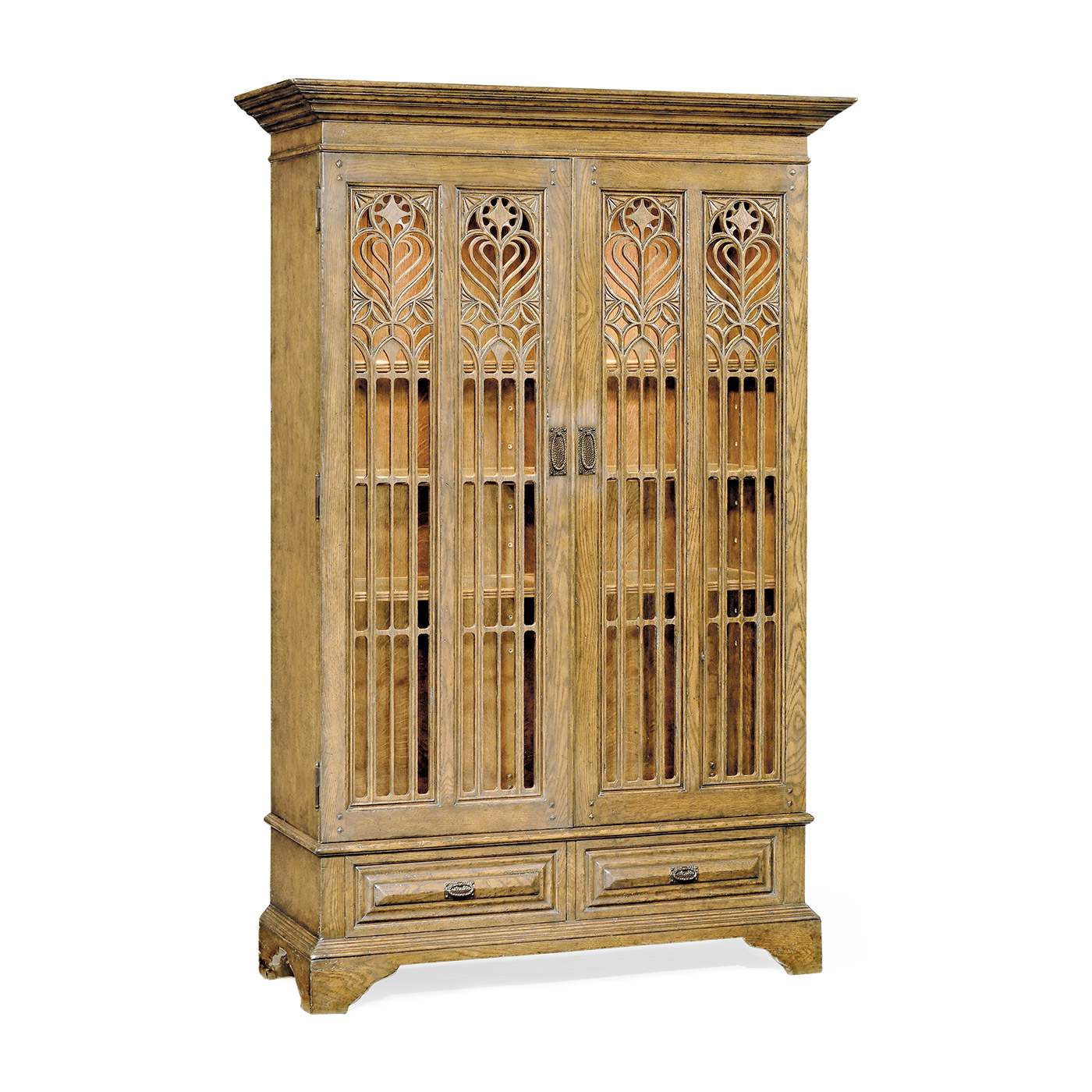 Gothic Natural Oak Display Cabinet