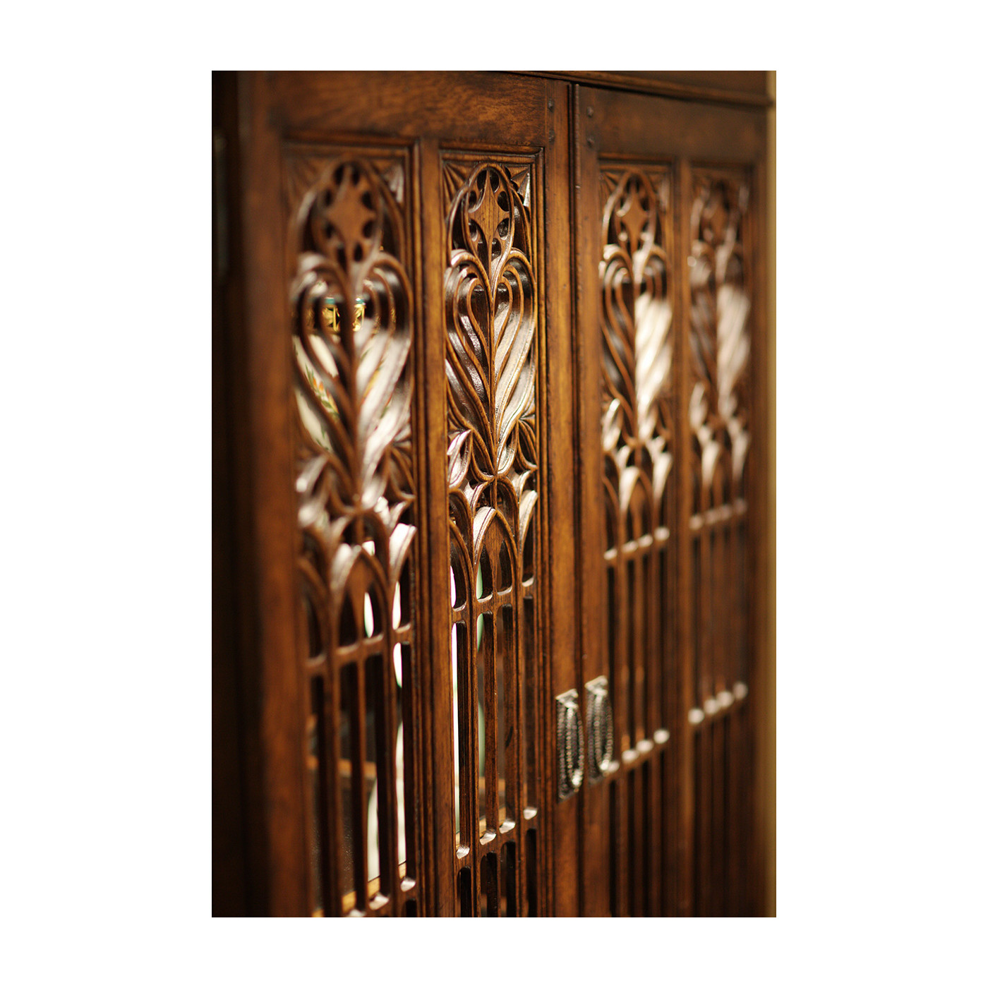 Gothic Natural Oak Display Cabinet