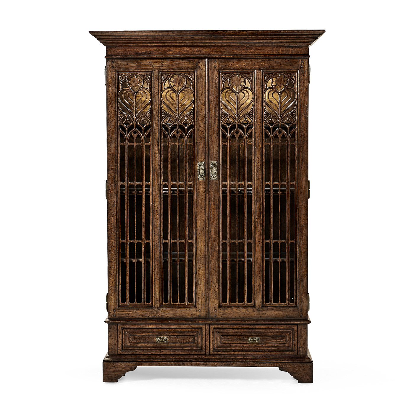 Gothic Dark Oak Display Cabinet
