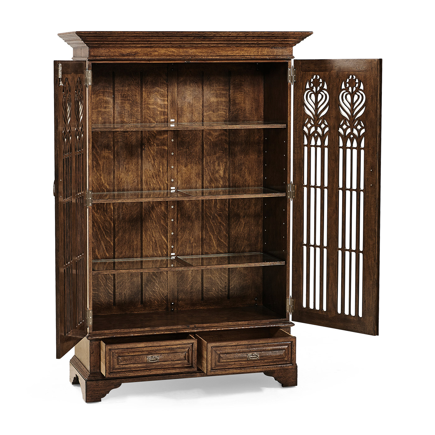 Gothic Dark Oak Display Cabinet