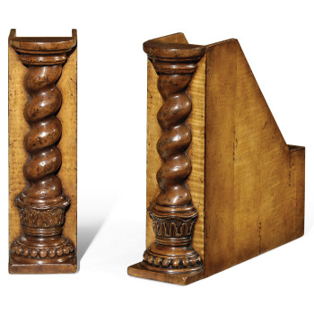 Pair of Twisted Column Box File Bookends