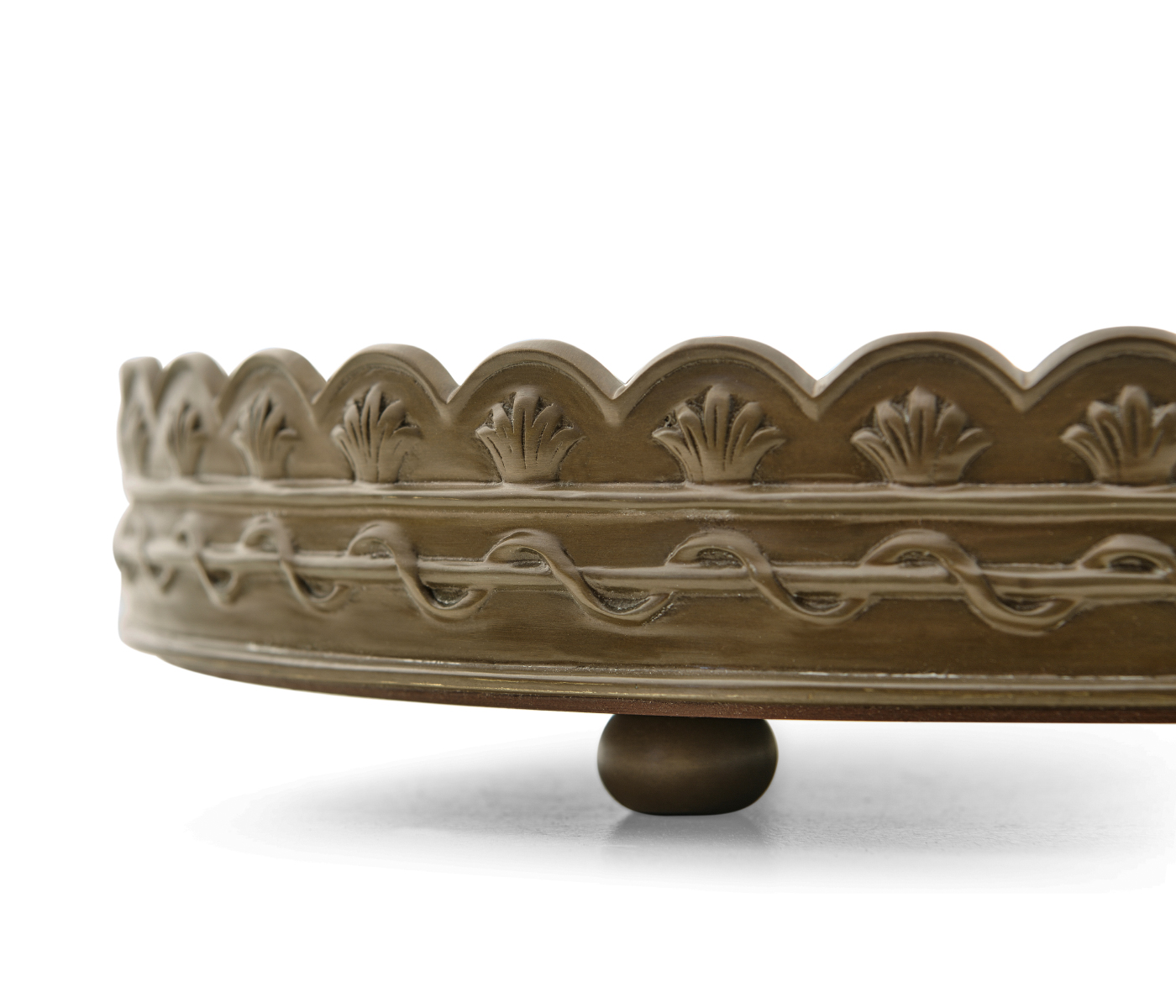 Small Circular Seaweed Marquetry Tray