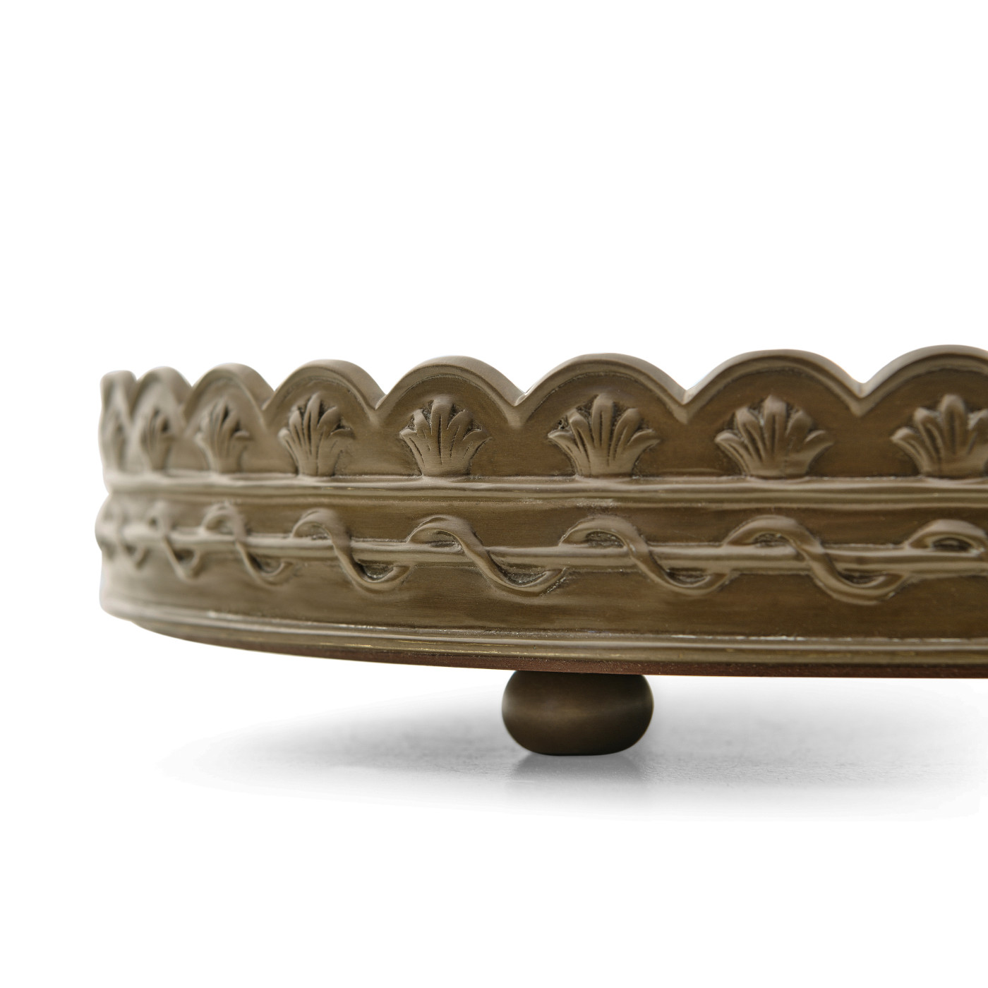 Small Circular Seaweed Marquetry Tray