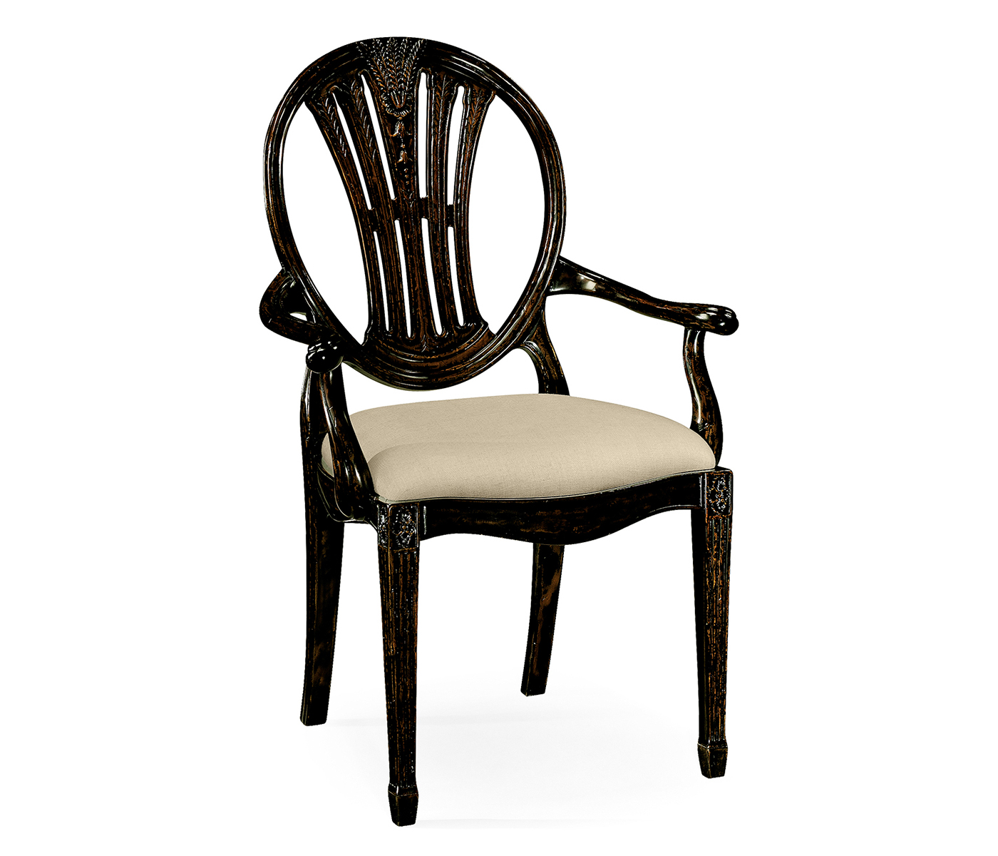 Hepplewhite Wheatsheaf Honey Black Arm Chair