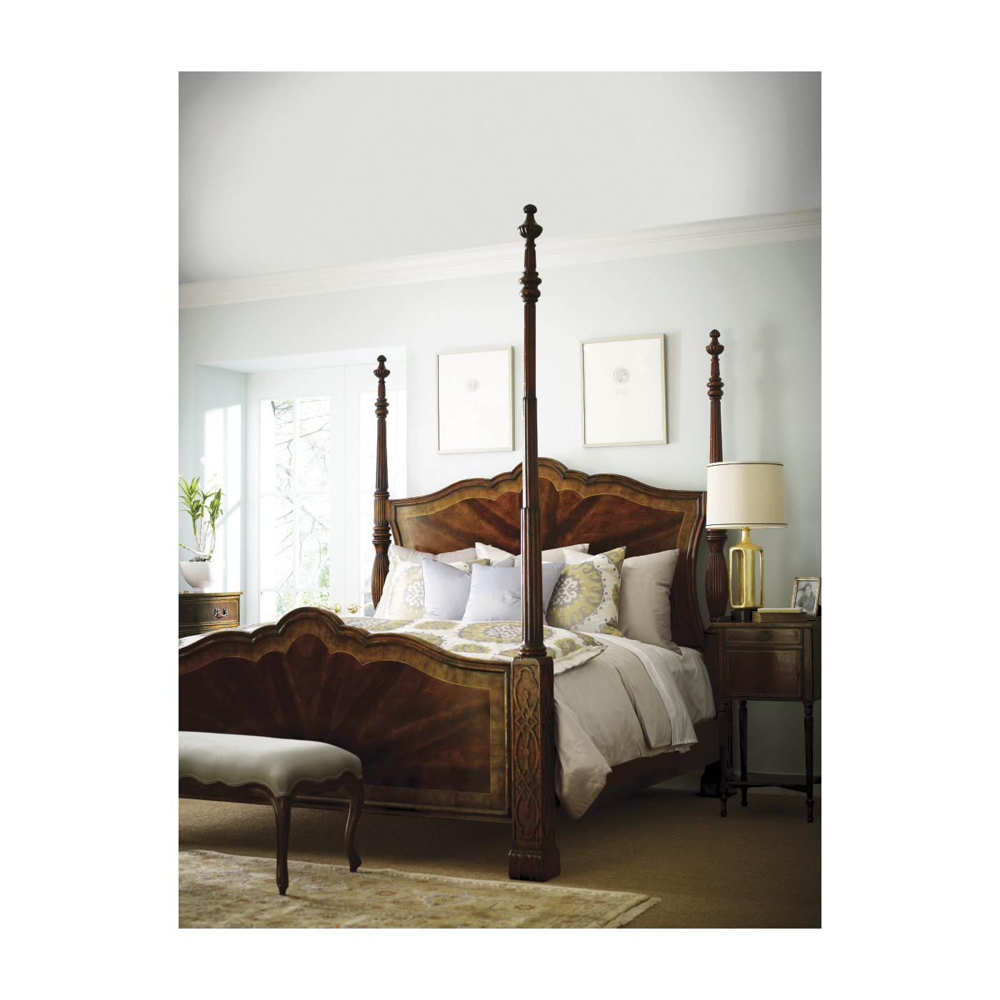 Four Poster Mahogany Cali King Bed