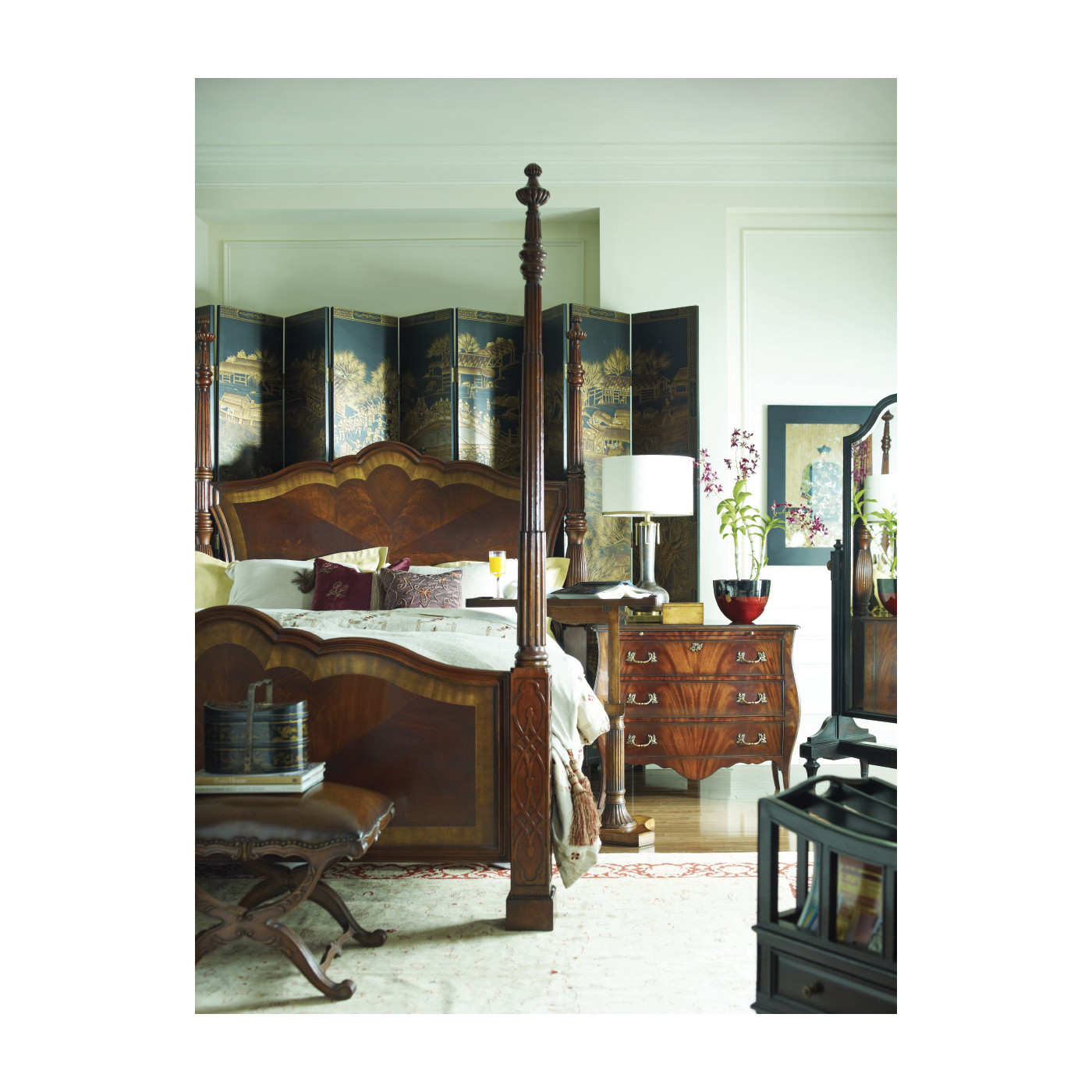 Four Poster Mahogany Cali King Bed
