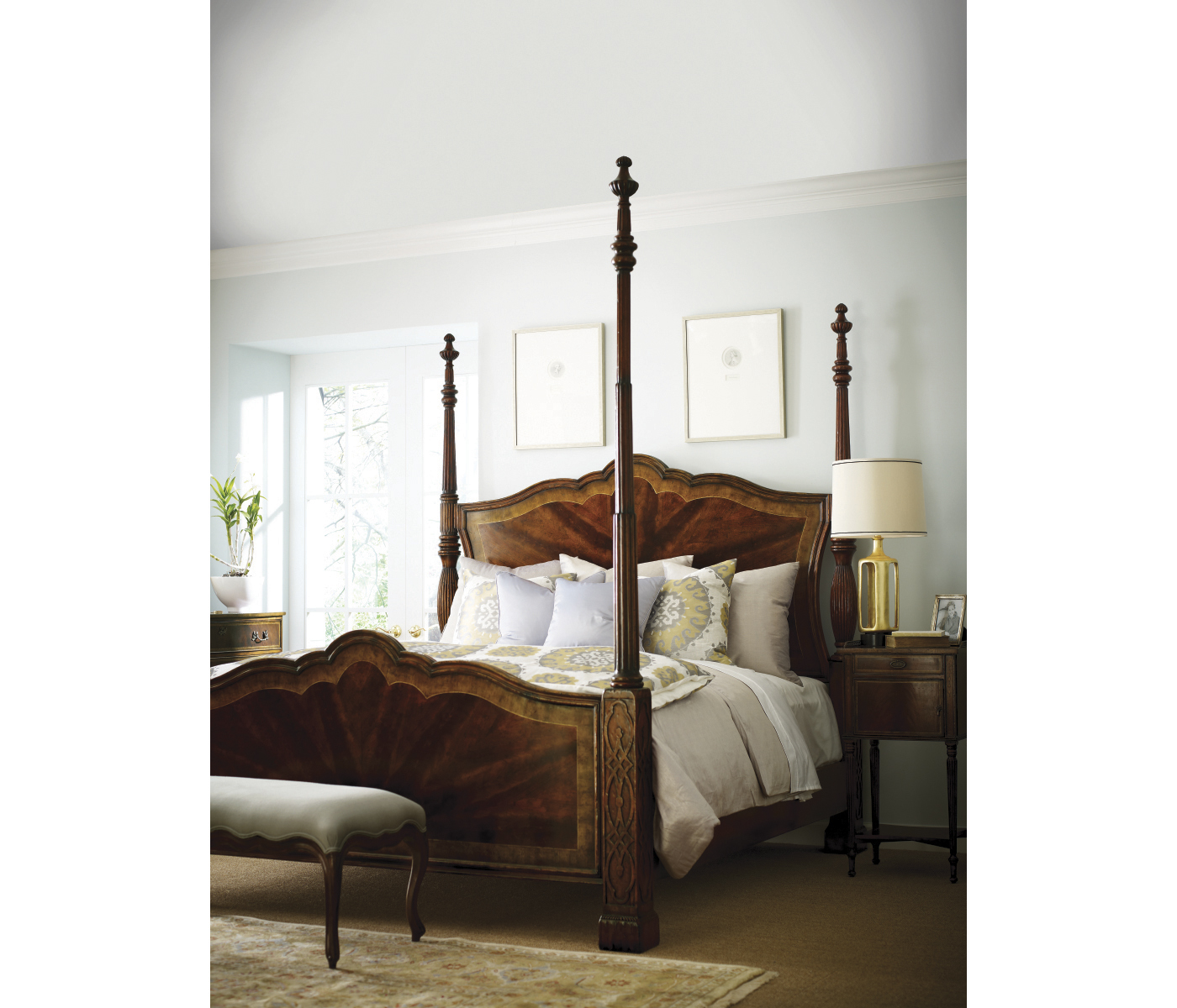 Four Poster Mahogany Cali King Bed