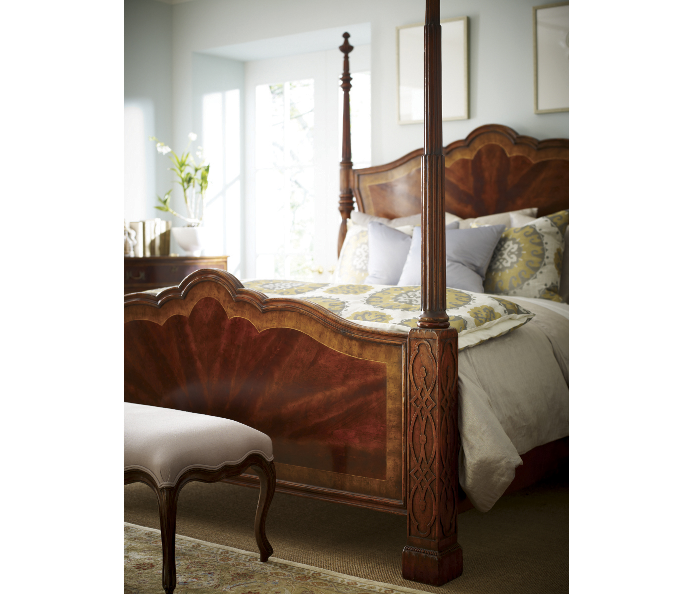 Four Poster Mahogany UK King  Bed