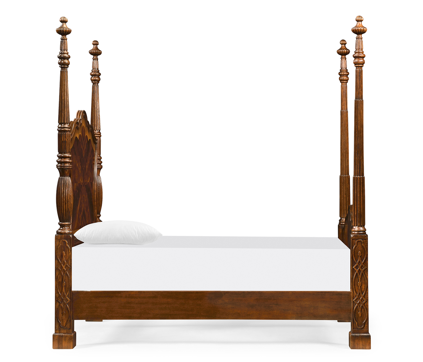 Four Poster Mahogany UK Queen Bed