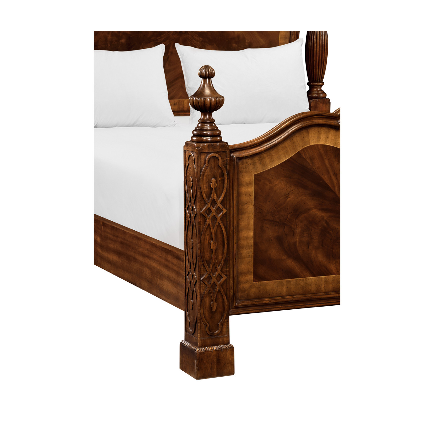 Four Poster Mahogany UK Queen Bed