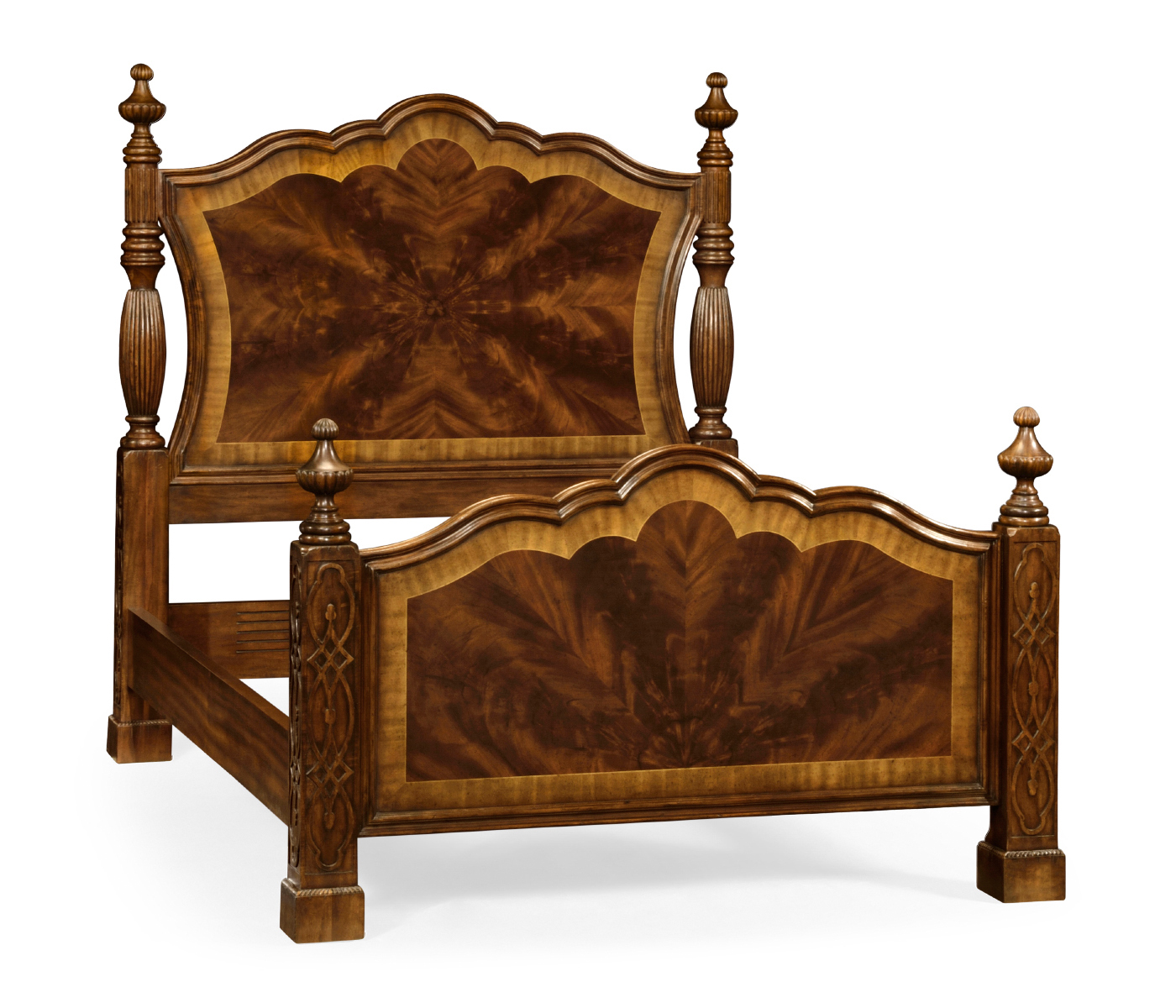 Four Poster Mahogany UK Queen Bed