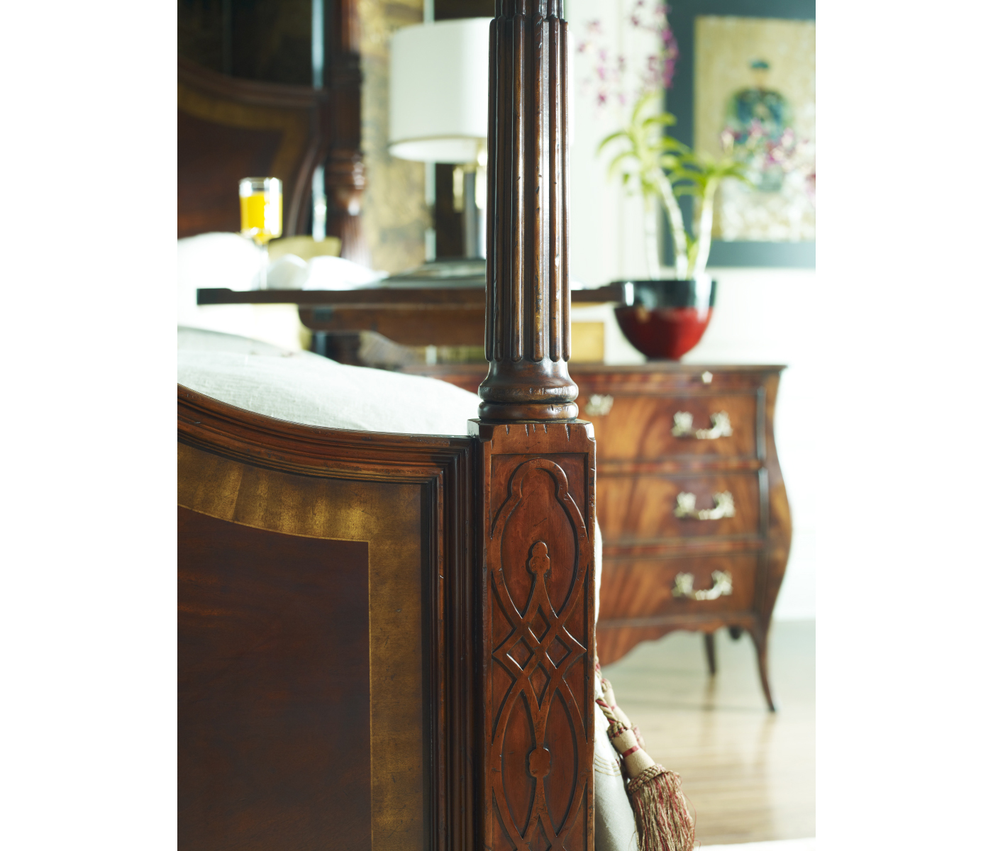 Four Poster Mahogany US Queen Bed