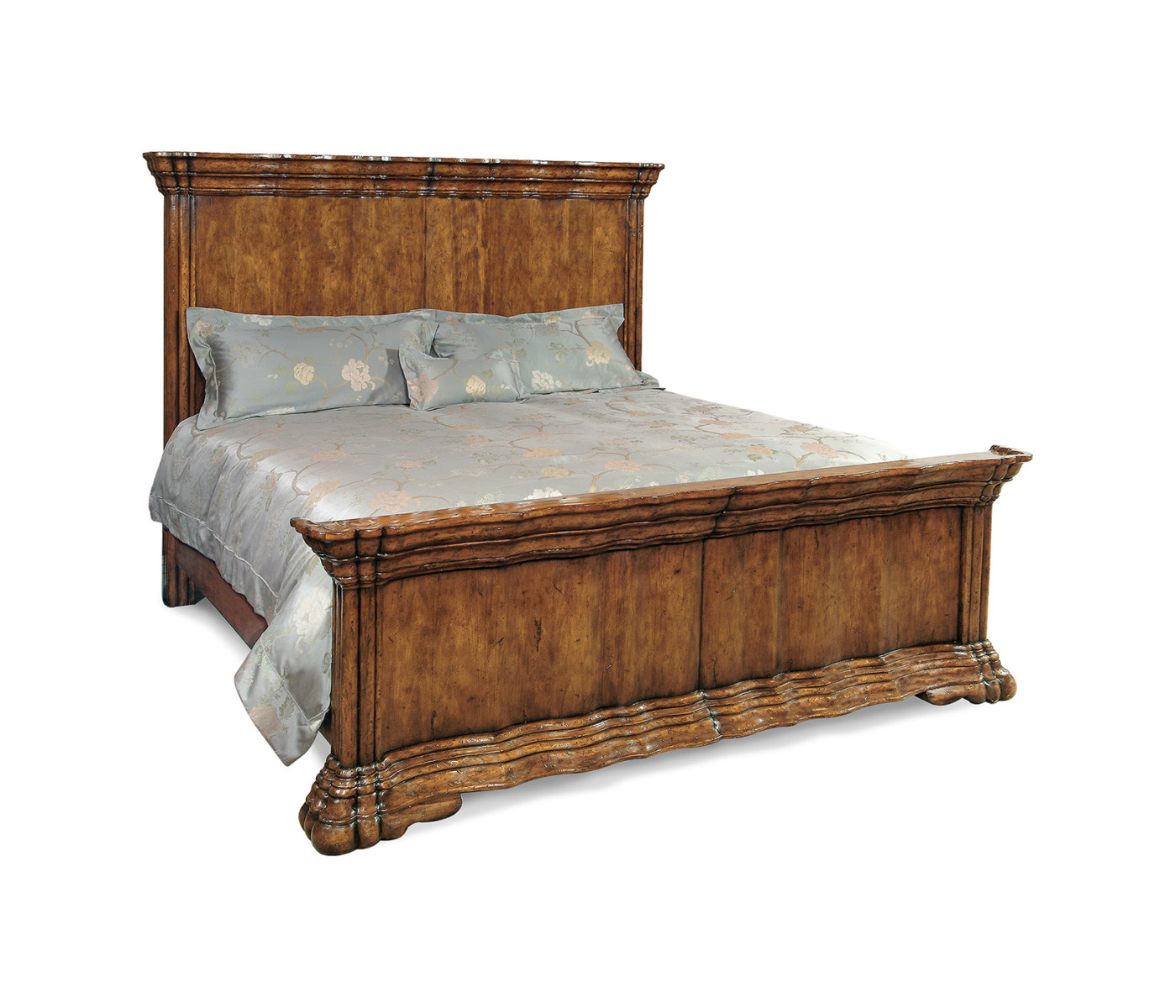 Serpentine Walnut US King Bed