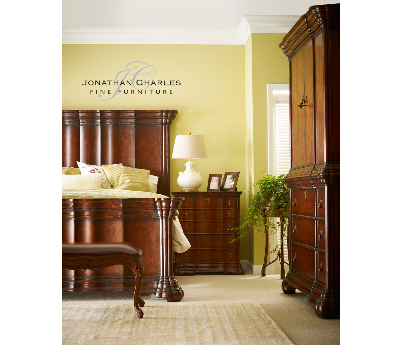 Serpentine Walnut US King Bed