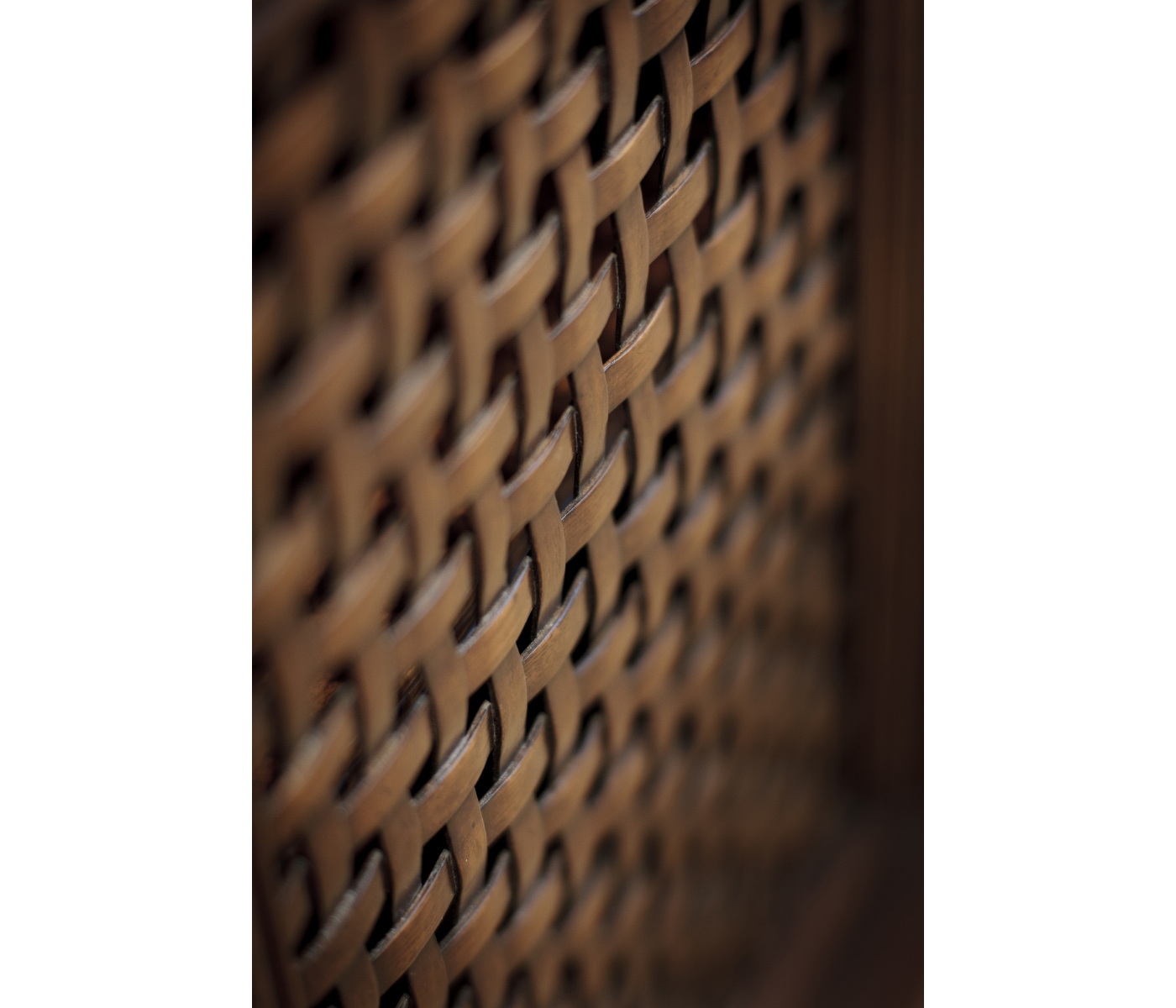 Latticework Walnut Side Cabinet