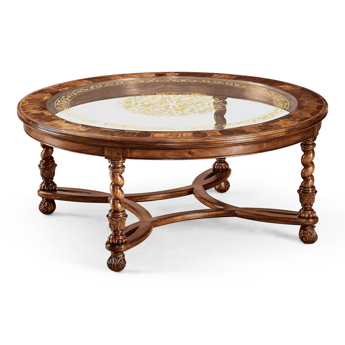 Circular Oyster & Églomisé Coffee Table