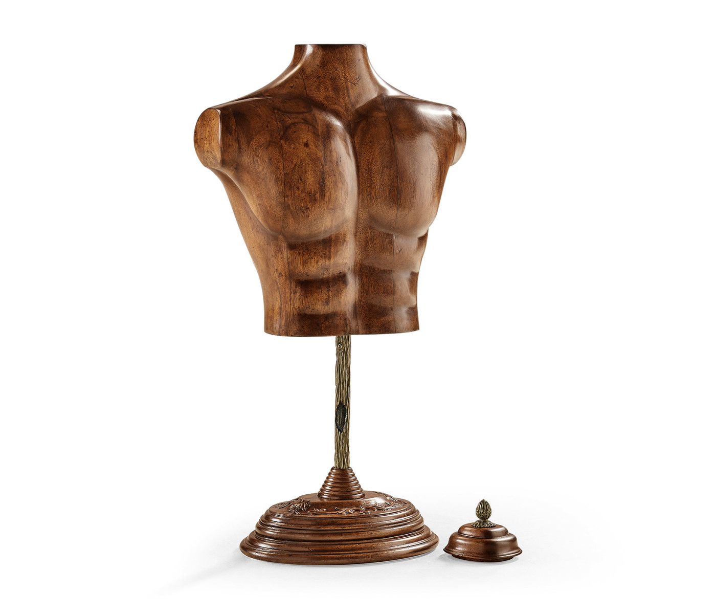 Large Male Wooden Mannequin & Torso on Stand