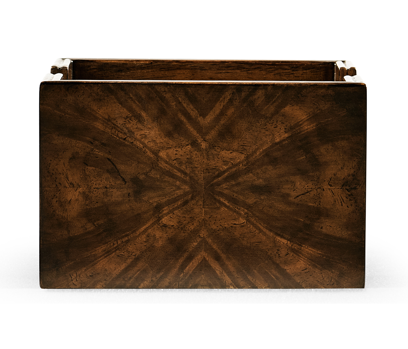 Square Dark Walnut Open Drinks Coasters Box