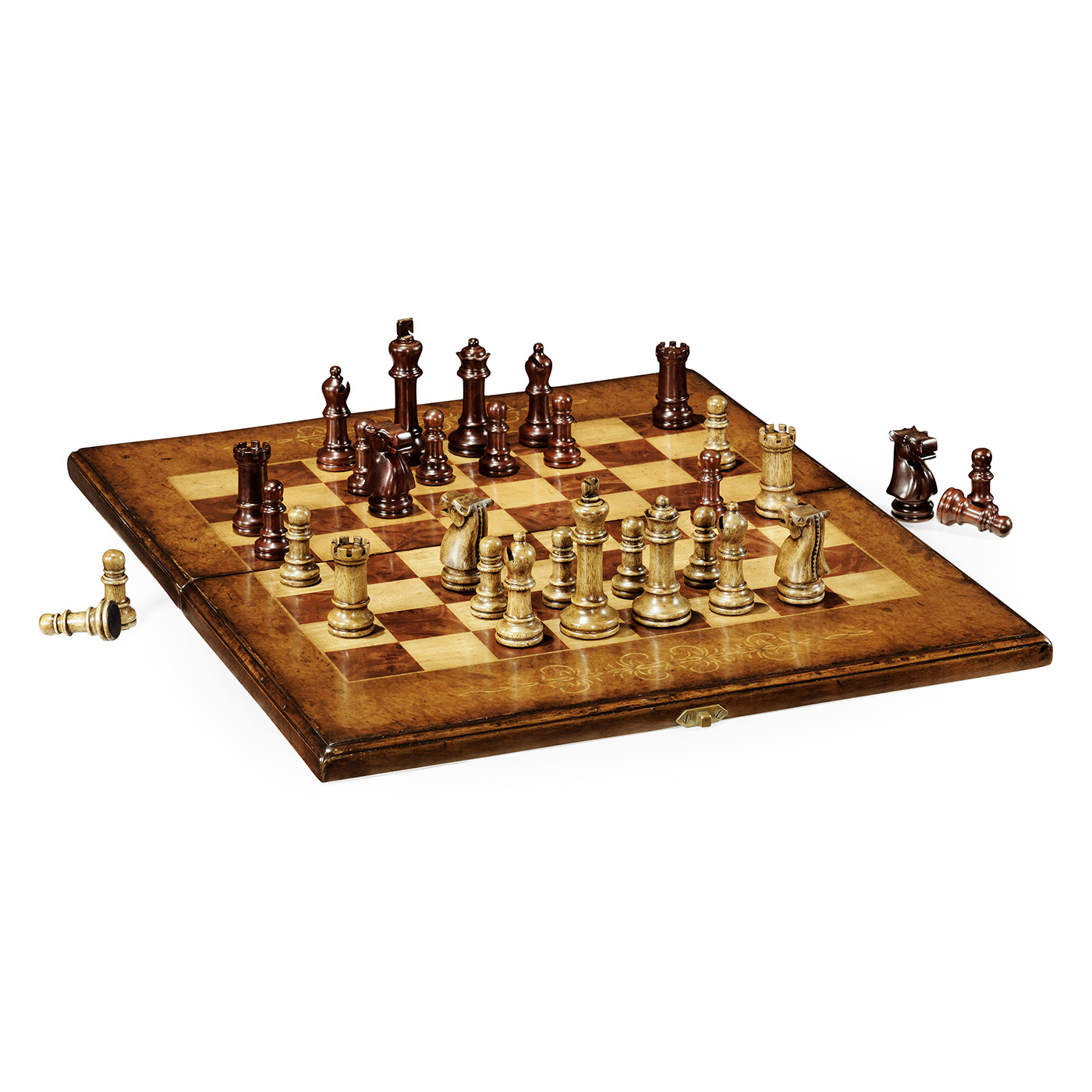 Folding Burl Walnut Games Board
