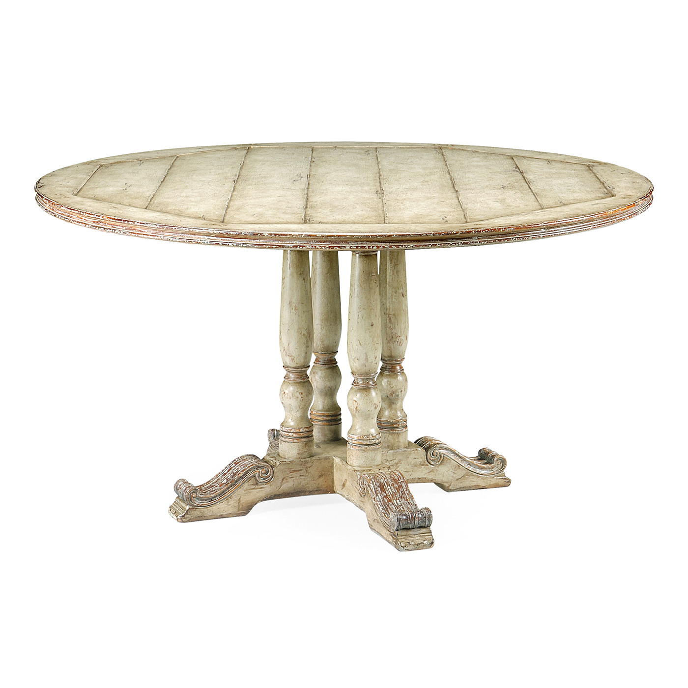 French Style Painted Dining Table (Olive Green) 48