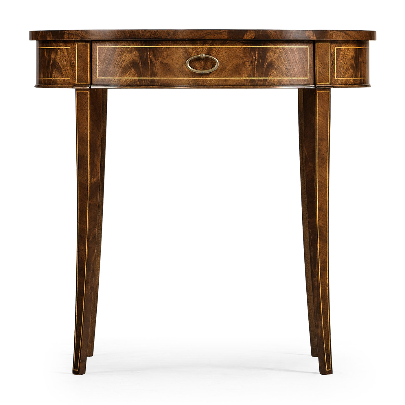 Oval mahogany lamp table