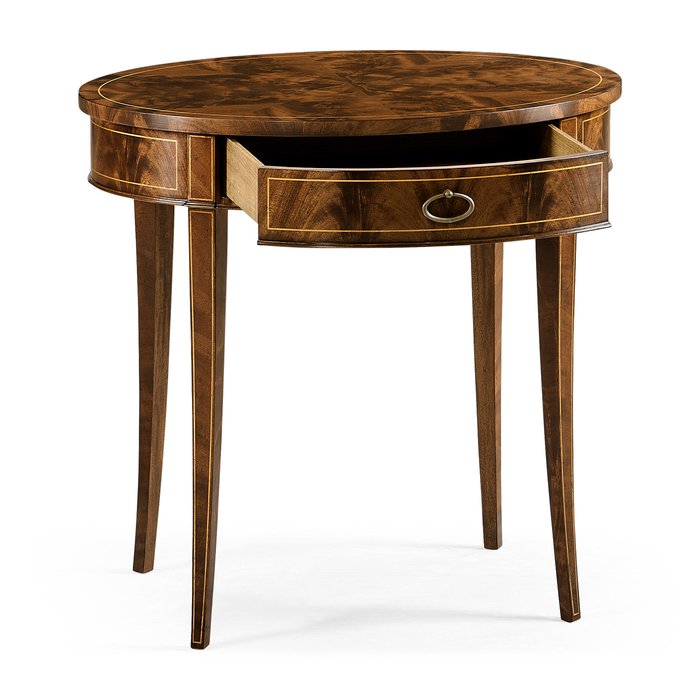 Oval mahogany lamp table