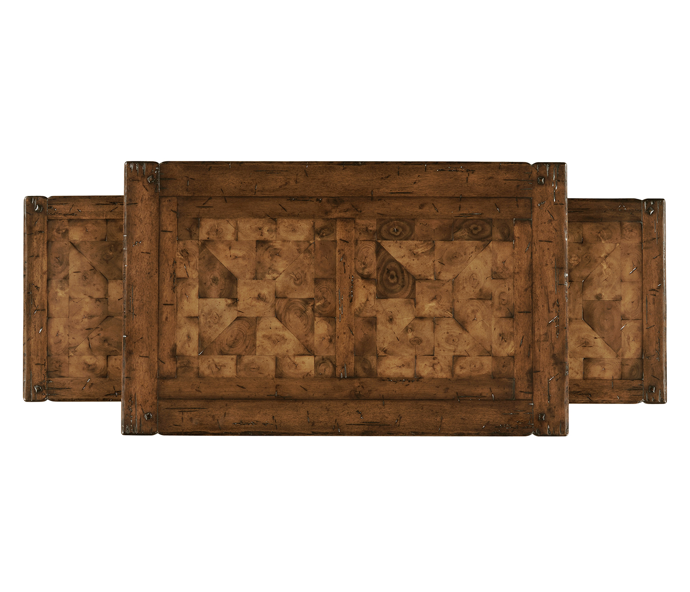 Walnut Oyster Parquet Nest of Tables