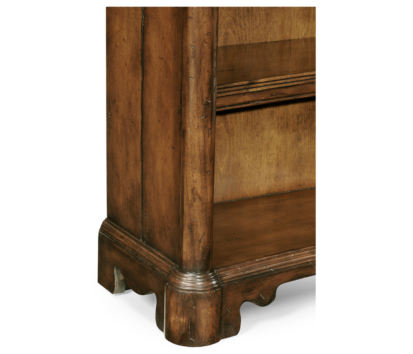 Low Walnut Open Bookcase