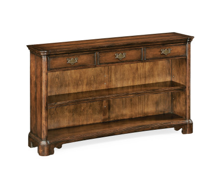 Low Walnut Open Bookcase