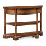 Walnut demilune console with bracket feet