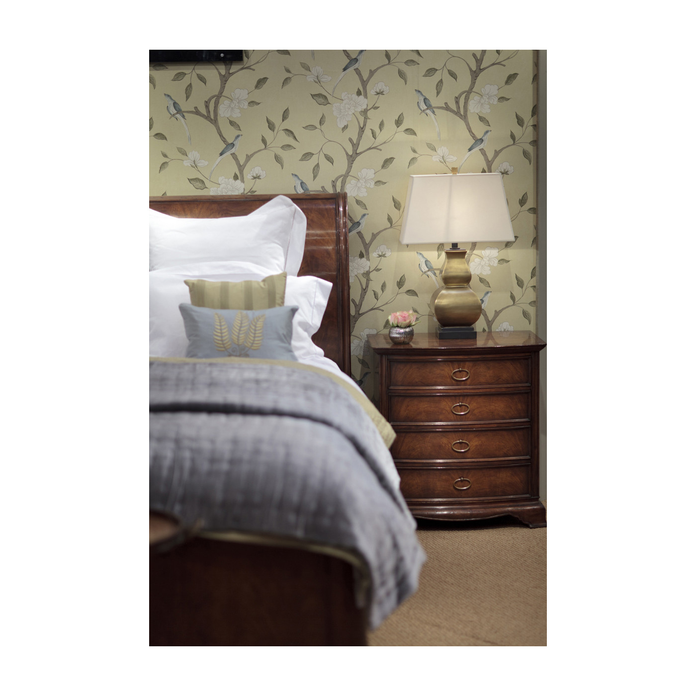 Walnut Sleigh Cali King Bed