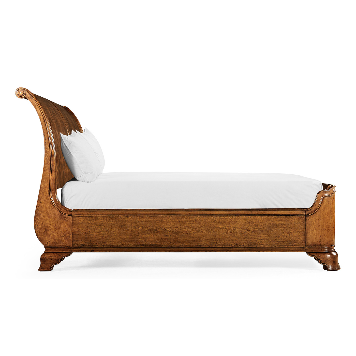 Walnut Sleigh UK King Bed