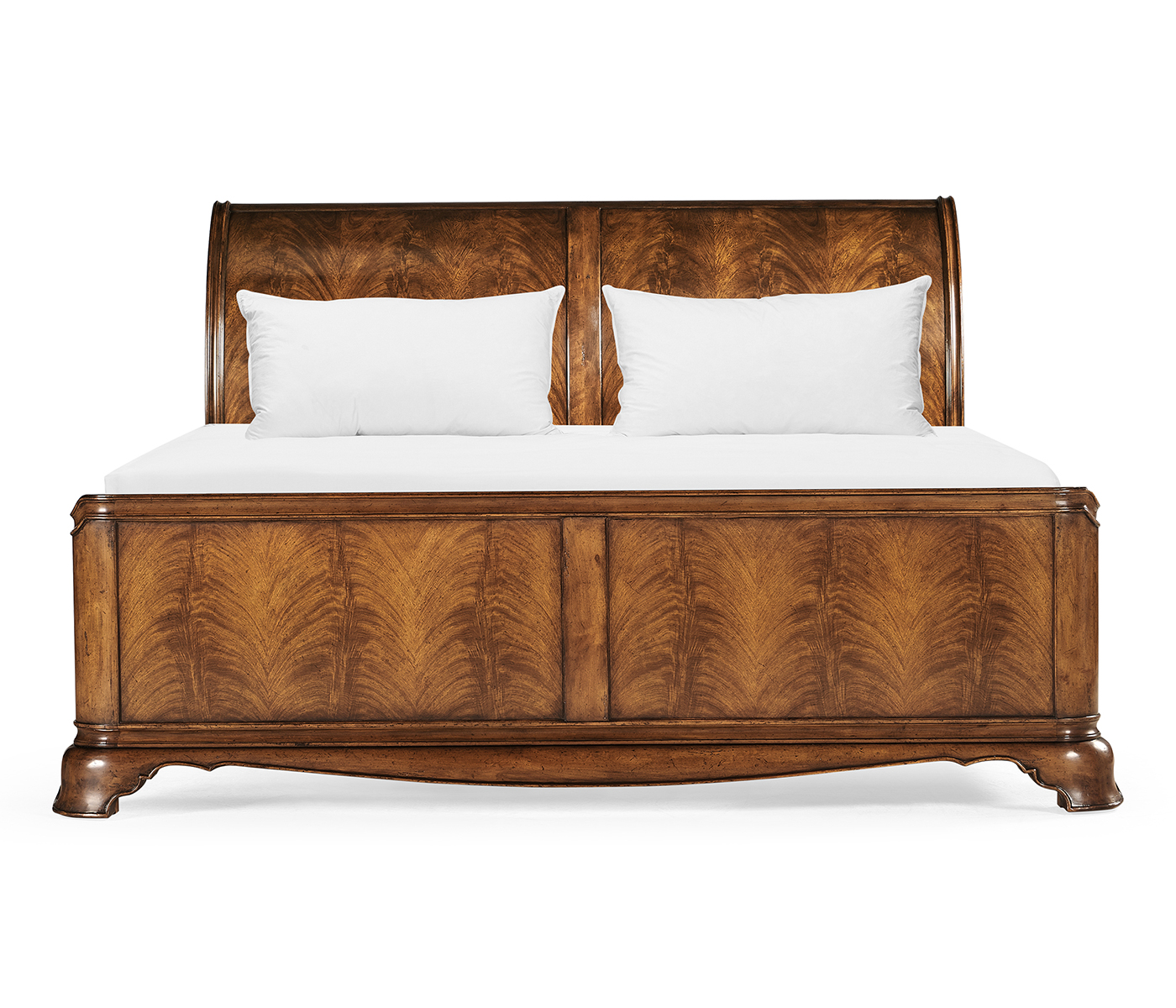 Walnut Sleigh US Queen Bed