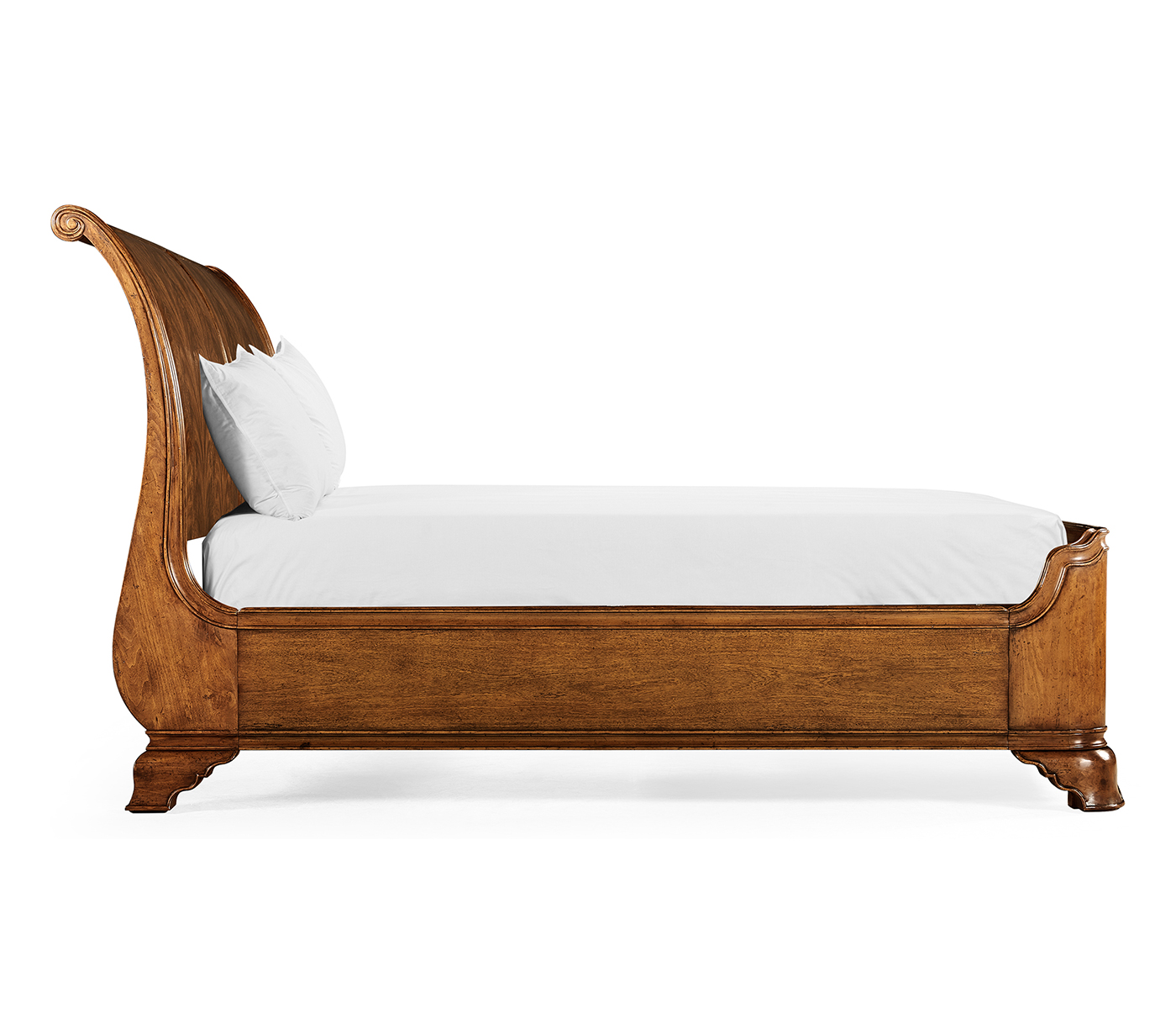 Walnut Sleigh US Queen Bed