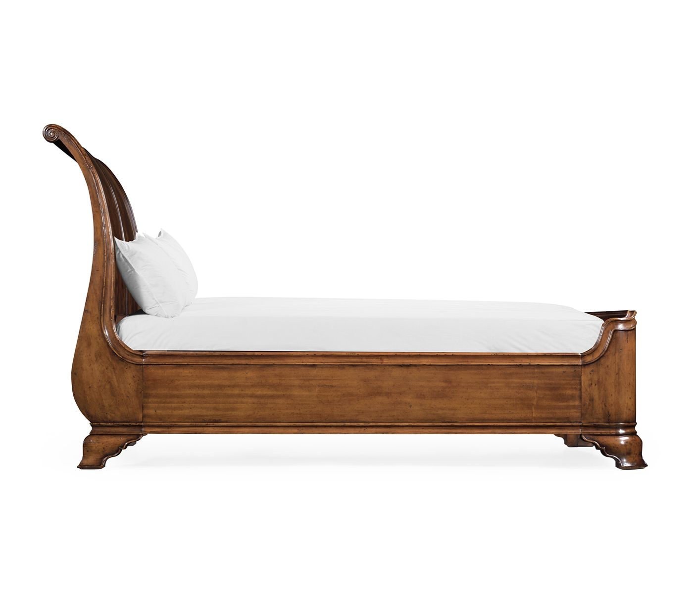 Walnut Sleigh US Queen Bed