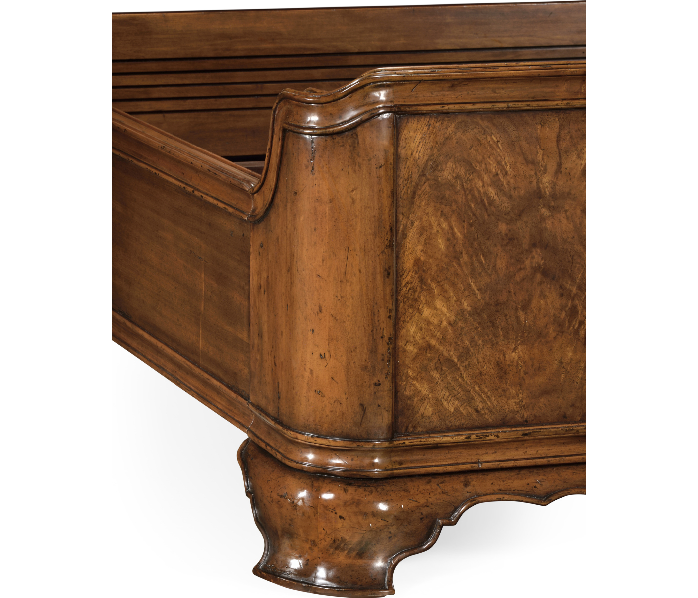 Walnut Sleigh US Queen Bed