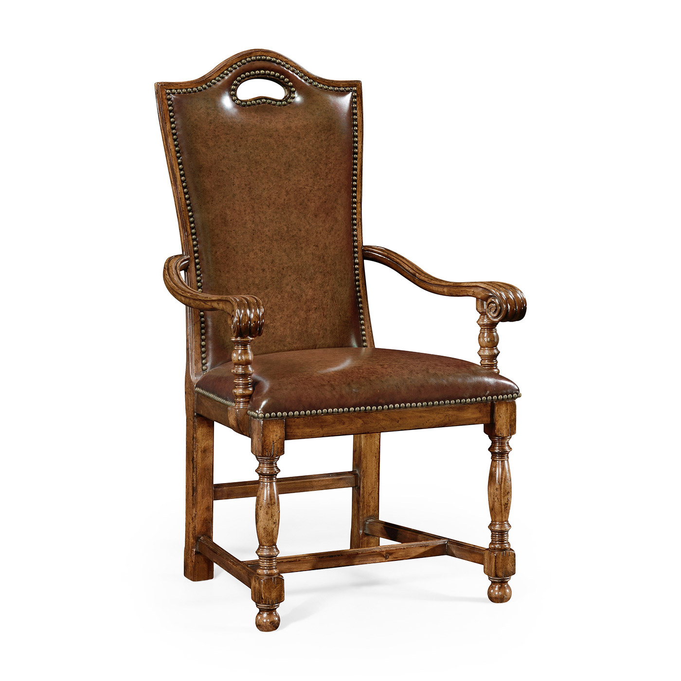 Country Walnut Dining Arm Chair