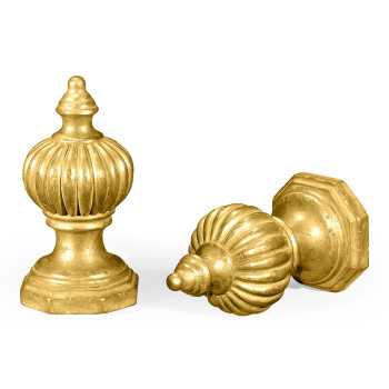 Pair of Gilded Rub-Through Finial Ornaments