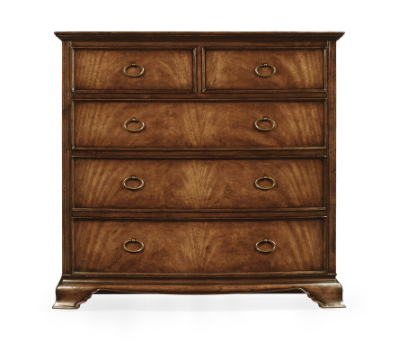 Crotch walnut bedside chest of drawers
