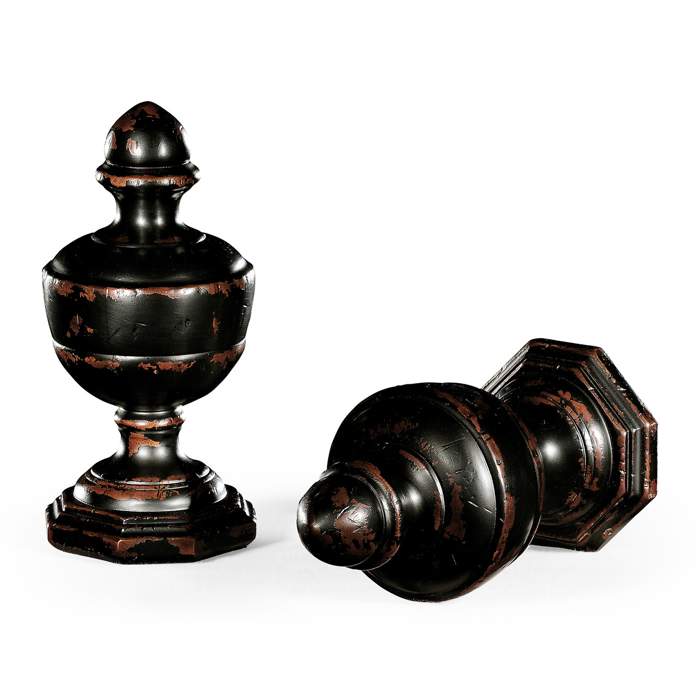 Pair of Honey Black Finials