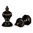 Pair of Black Rub-Through Finial Ornaments