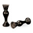Pair of Large Painted Honey Black Candlesticks