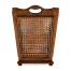 French Style Caned Walnut Waste Basket
